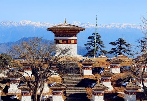 Himalaya ranges from Dochu La - Thimphu