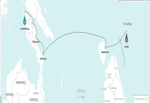 Crystal- 10 Nights Singapore to Male - Routing Map